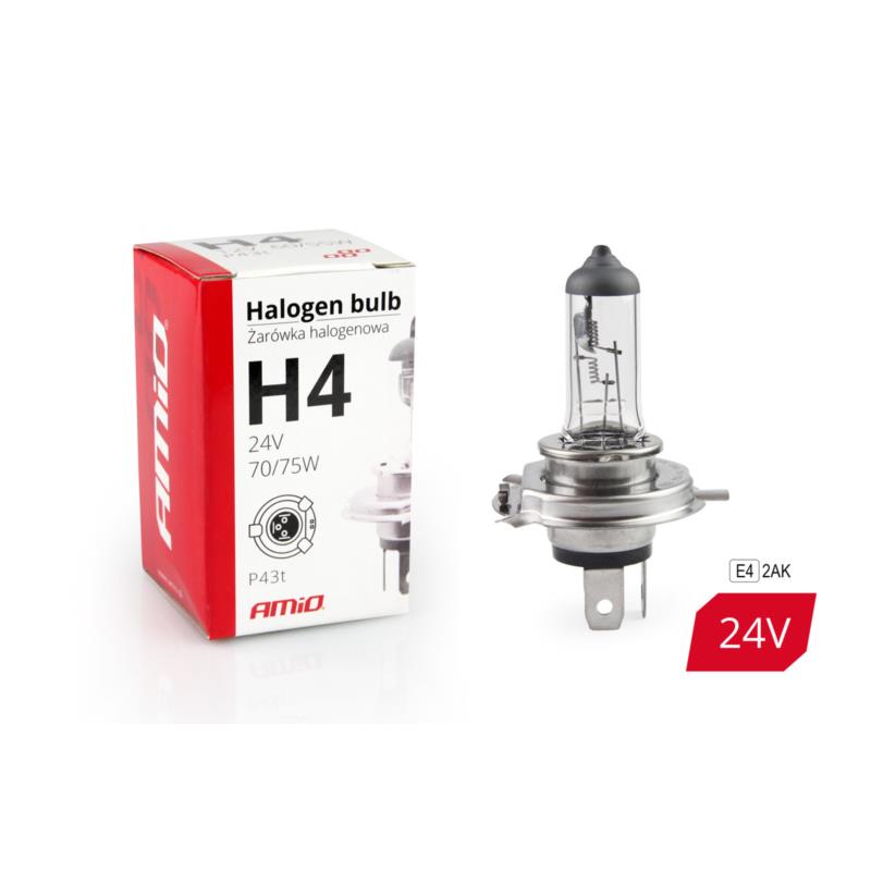 Λάμπα Αλογόνου H4 24V 70/75W -Amio Halogen Bulb 01267