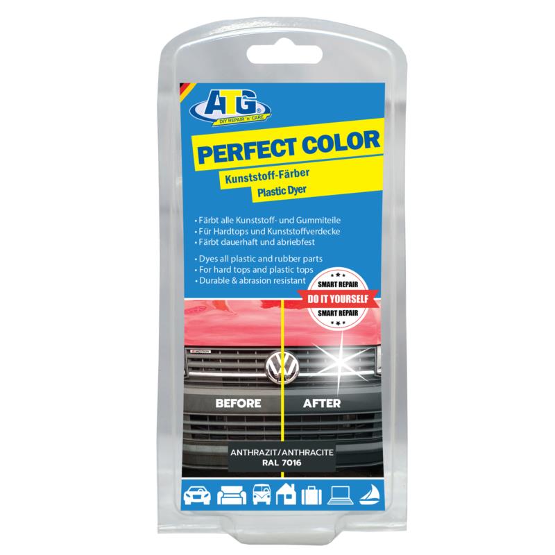 ΑTG Perfect Color-βαφή επαναφοράς χρώματος σκουρι γκρι (ανθρακι) πλαστικών αυτοκινήτου Αntrachite RAL7016
