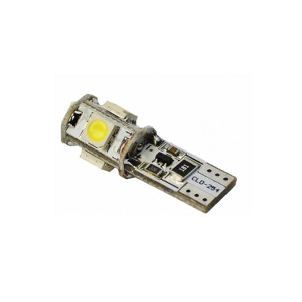 MTECH ΛΑΜΠΑ W5W T10 5XSMD 5050 CANBUS WHITE 2TEM
