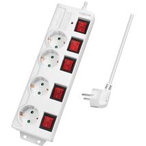 LOGILINK LPS252 SOCKET OUTLET 4-WAY WITH 5 SWITCHES 1.5M WHITE