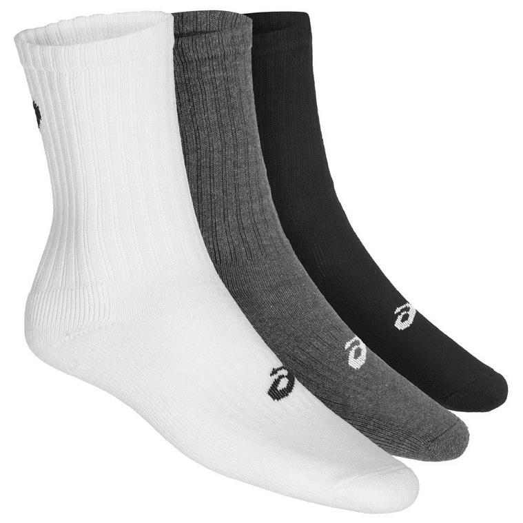 Asics 3PPK Crew Socks 155204-0701 Λευκό/Μαύρο/Γκρι