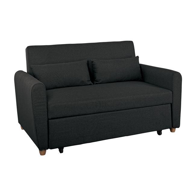 Καναπές-κρεβάτι "MOTTO" διθέσιος από ύφασμα σε χρώμα ανθρακί 145x89x86