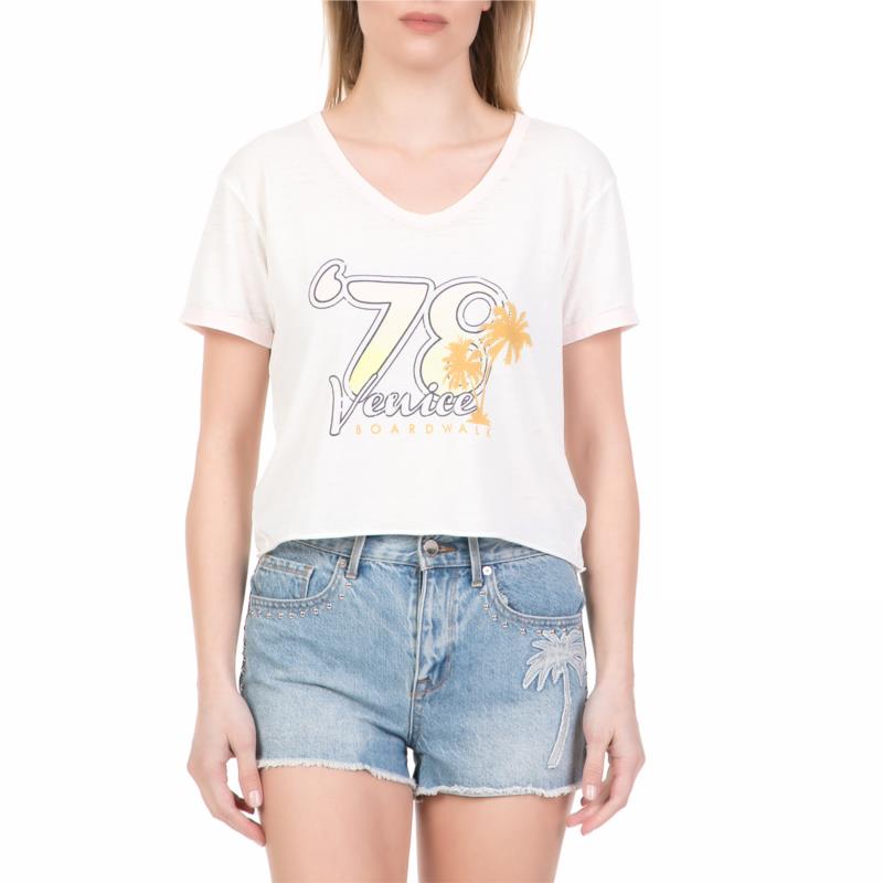 JUICY COUTURE - Γυναικεία κοντομάνικη μπλούζα KNT '78 VENICE JUICY COUTURE λευκή