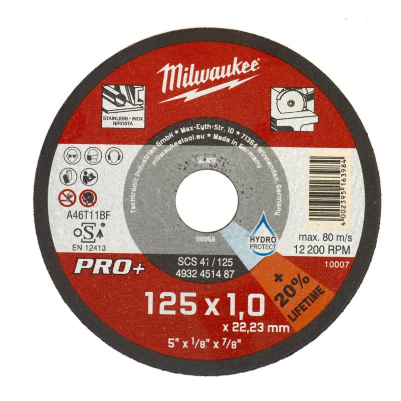 Δίσκος Κοπής Inox CD SCS41/125 125x1mm MILWAUKEE PRO+
