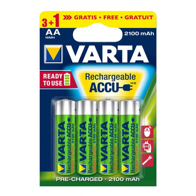 Μπαταρίες Επαναφορτιζόμενες 4τμχ AA 1.2V 2100mAh VARTA MINION 12845