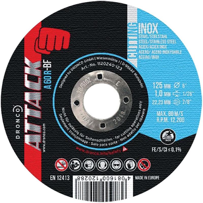 Δίσκος Κοπής Inox ATTACK 125x1x22.3mm