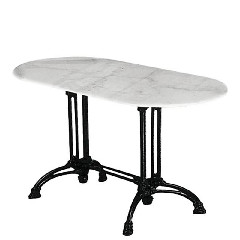Τραπέζι Αίθριο Oval Μαντέμι/Μάρμαρο EKO 70x110cm