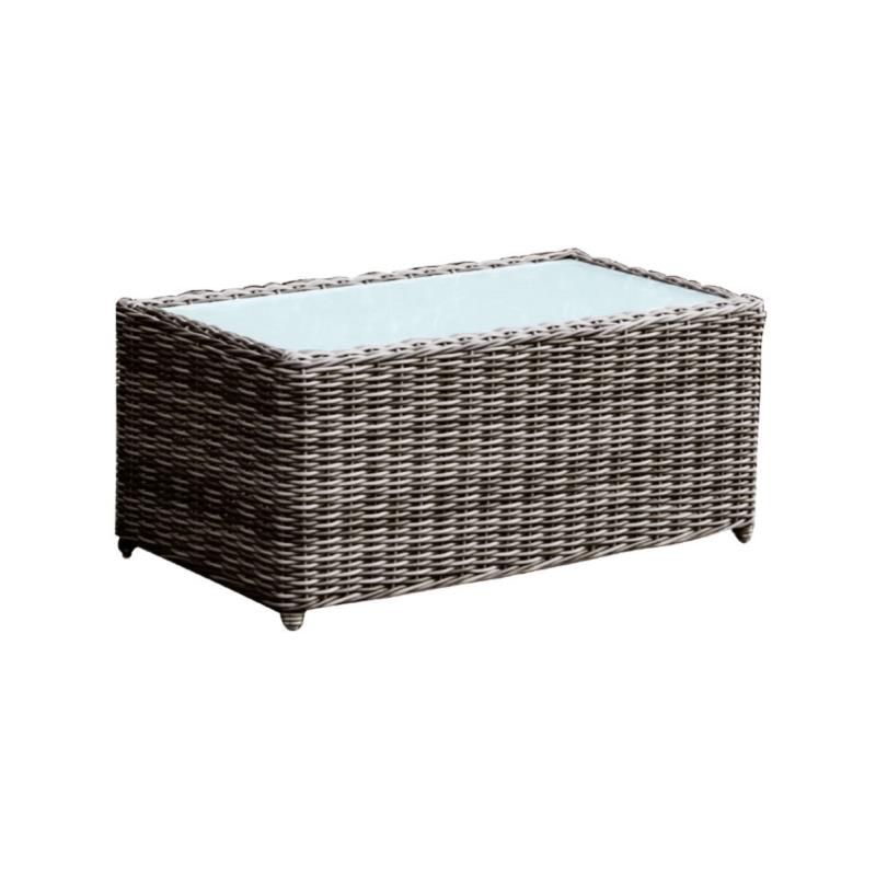 Τραπεζάκι Σαλονιού ARIZONA Αλουμίνιο/Wicker Καφέ (Γκρι) 100x50 H.45cm