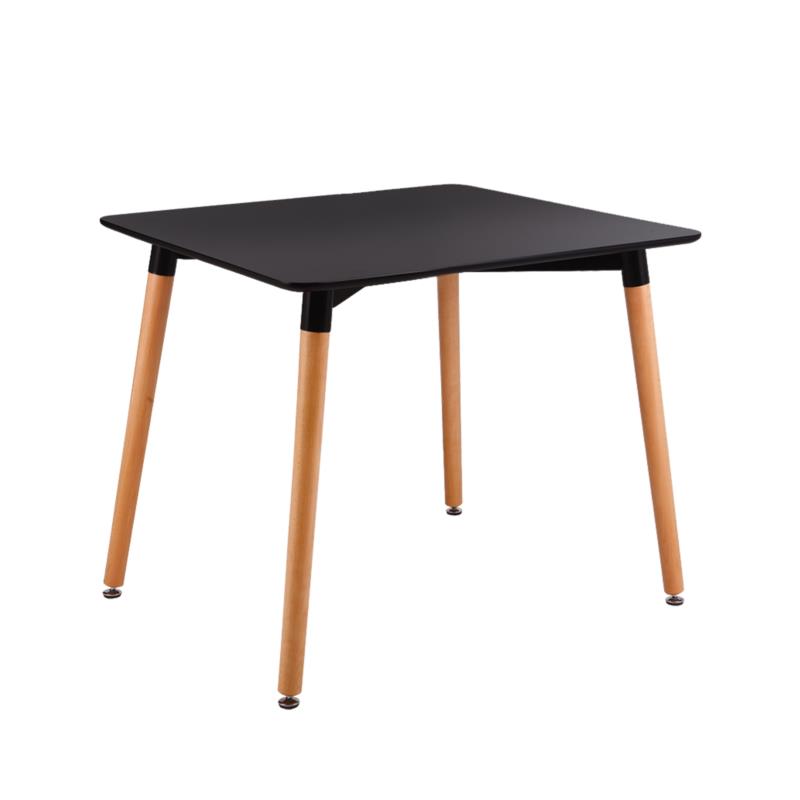 Τραπέζι ART Ξύλο Φυσικό/Μαύρο 80x80 H.73cm