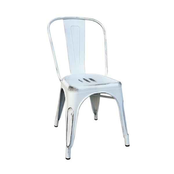 Καρέκλα Στοιβαζόμενη RELIX Μέταλλο Άσπρο Antique 45x51x85cm