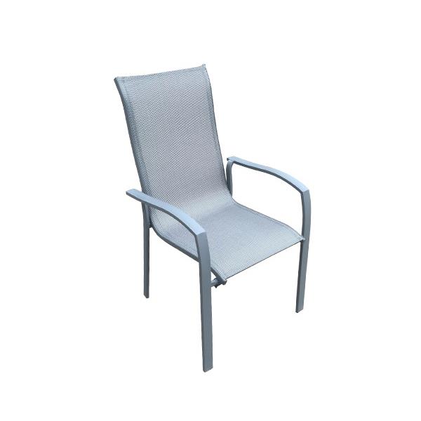 Πολυθρόνα VERONA Μέταλλο/Textilene Ανθρακί/Γκρι 56x70x96cm