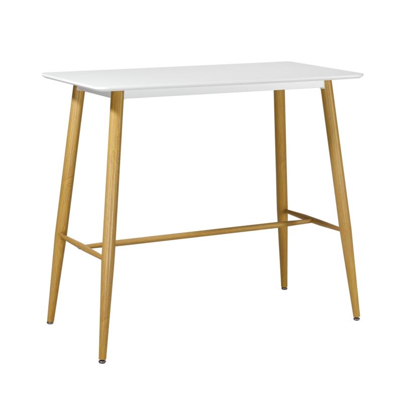 Τραπέζι Bar LAVIDA Μέταλλο/MDF Φυσικό/Λευκό 120x60x106cm