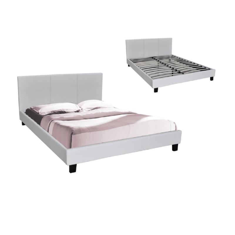 Κρεβάτι Διπλό WILTON PU Άσπρο 149x203x89 (Στρώμα 140x190)cm