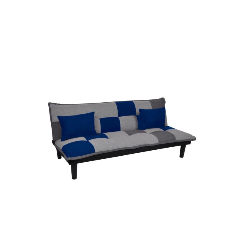 Καναπές FENDER Κρεβάτι Ύφασμα Patchwork-Blue 168x76x70cm 168x76x70(Κρεβάτι88x168x35)cm
