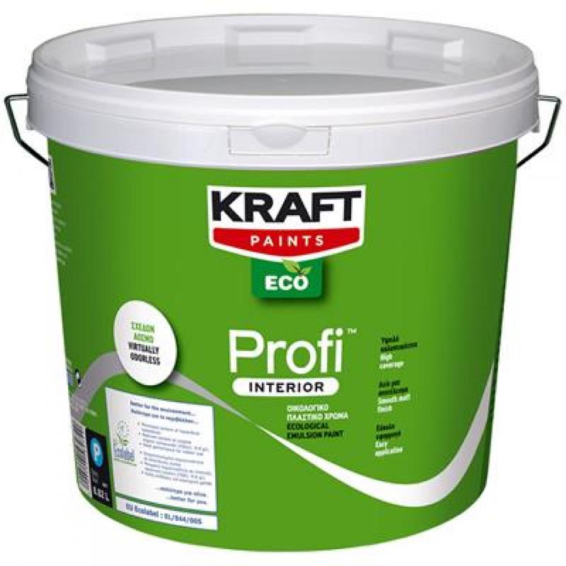 Οικολογικό Πλαστικό Χρώμα Kraft PROFI INTERIOR Λευκό 0.75lt