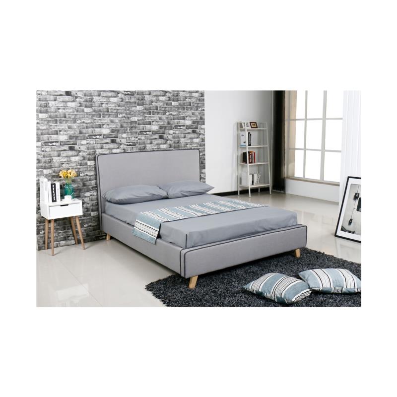 Κρεβάτι Διπλό MORISSON Ύφασμα Γκρι Ανοικτό 151x206x110(Στρώμα 140x190)cm