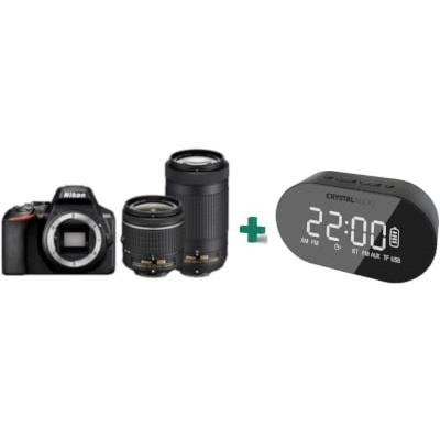 Public Pack: DSLR Nikon D3500 & Ρολόι - Ξυπνητήρι Crystal Audio - BTC1K BT