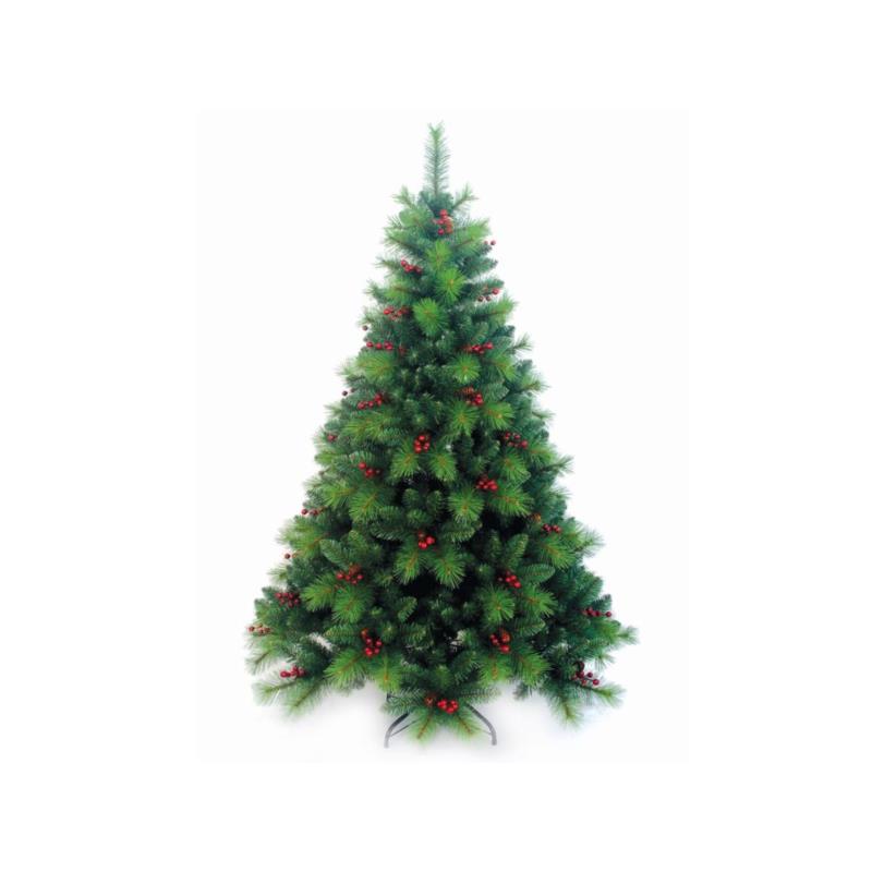 Τεχνητό Χριστουγεννιάτικο Δέντρο ύψους 180cm, σε πράσινο χρώμα με ενσωματωμένα berries στα κλαδιά - Aria Trade