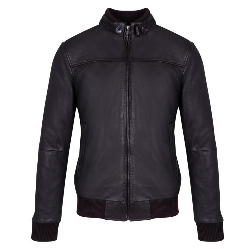 Prince Oliver Bomber Καφέ 100% Extra Soft Sheep Leather Jacket (Modern Fit)