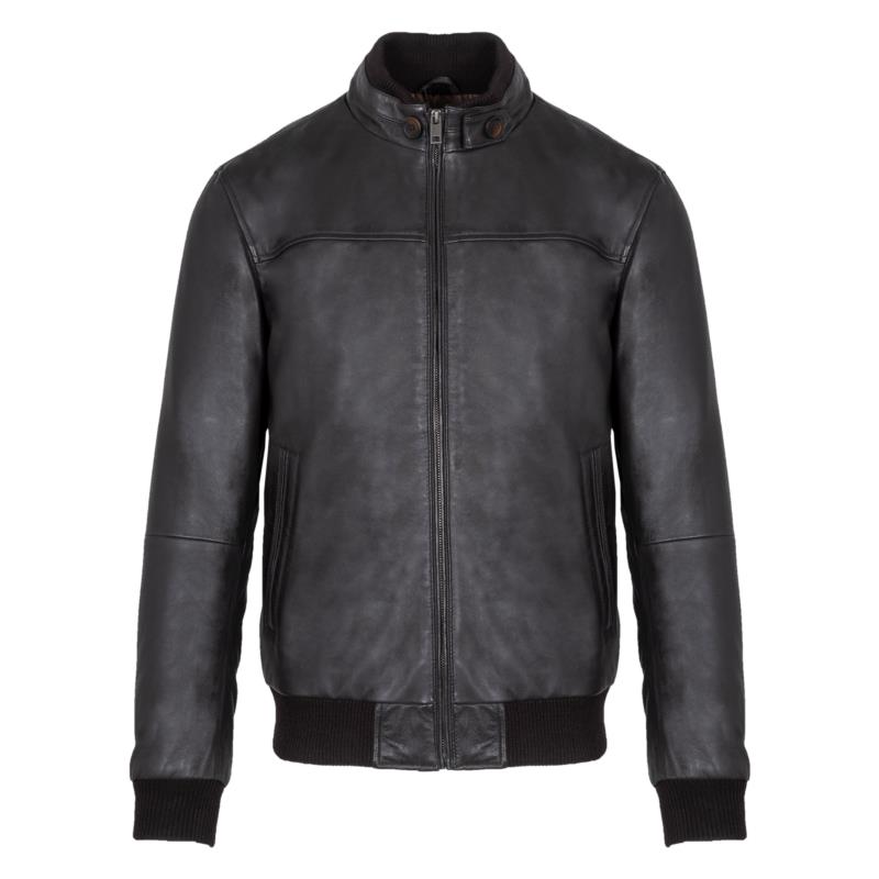 Prince Oliver Δερμάτινο Bomber Καφέ 100% Extra Soft Sheep Leather Jacket (Modern Fit)