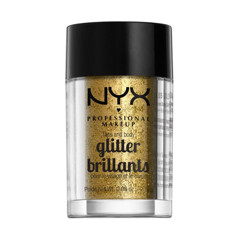 NYX PROFESSIONAL MAKEUP FACE & BODY GLITTER | 2,5gr Gold