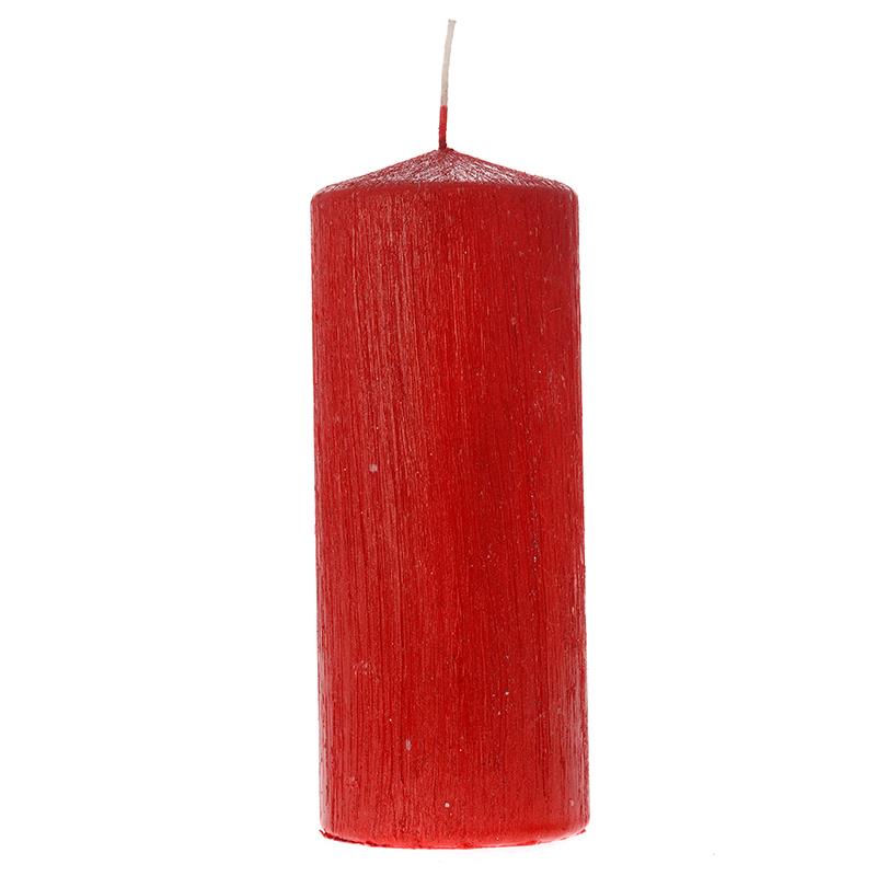 Κερί Κυλινδρικό Σε Χρώμα Κόκκινο 7x18cm
