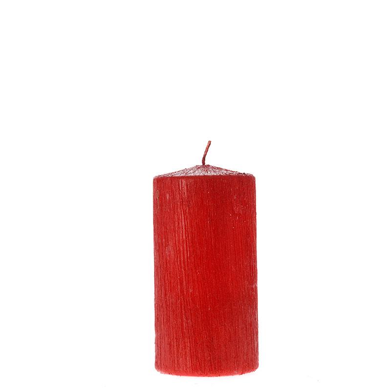 Κερί Κυλινδρικό Σε Χρώμα Κόκκινο 6x12cm