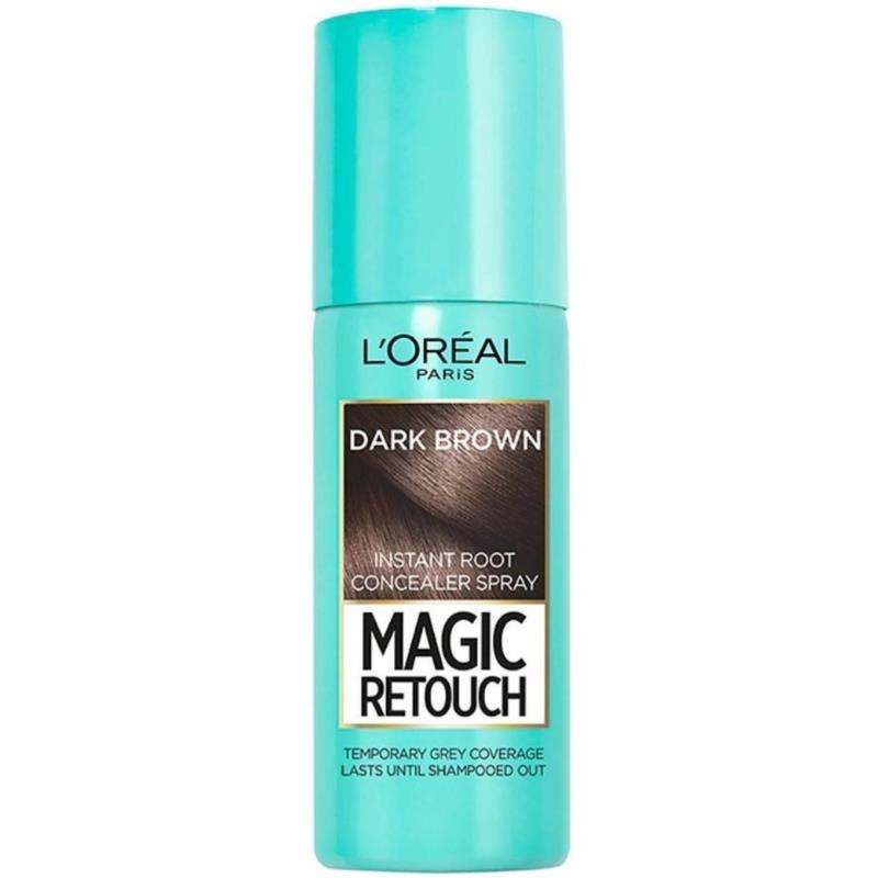 Spray Προσωρινής Κάλυψης Λευκών Dark Brown Magic Retouch L'Oreal (75 ml)