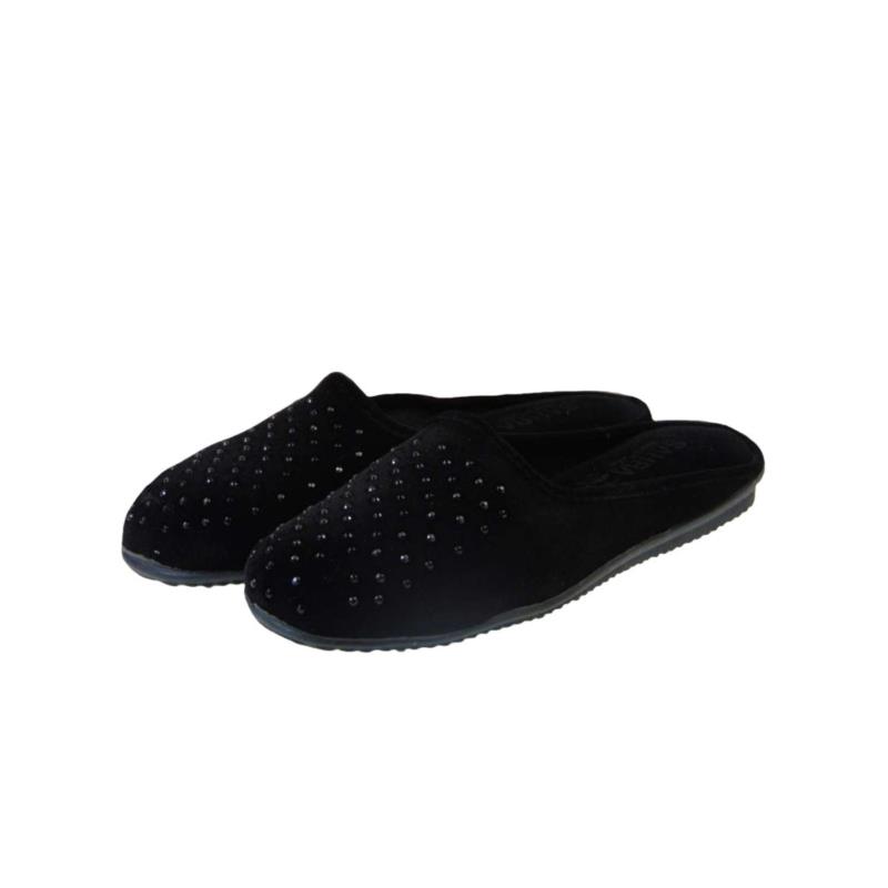 Tsimpolis Shoes N82 Γυναικεία Παντόφλα Σπιτιού Μαύρη