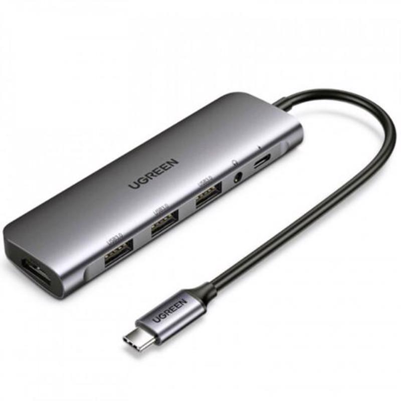 UGreen (80132) 4in1 USB 3.0 Hub with HDMI and AUX. Space Grey
