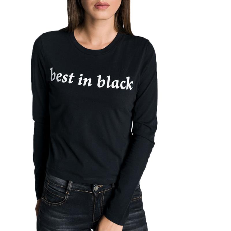 EDWARD JEANS - Γυναικεία cropped μπλούζα EDWARD JEANS BLACK TOP μαύρη