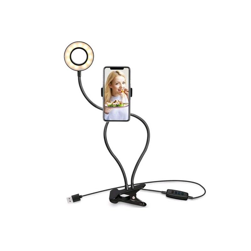 OEM Βάση Κινητού 360 με Selfie Stick & Ring Light ιδανικό για Makeup Artists MUA6 μαυρη