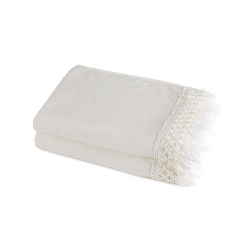 Σετ 2 πετσέτες προσώπου από οργανικό βαμβάκι λινό 50x100 cm