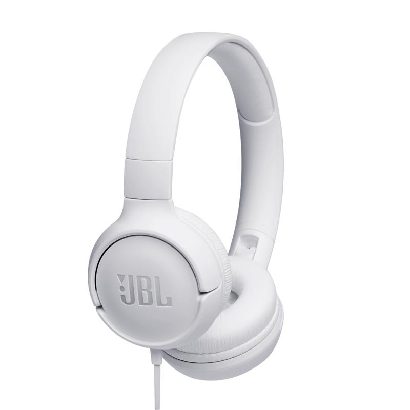 JBL Tune 500 Wired On-Ear Headset With Microphone, White
