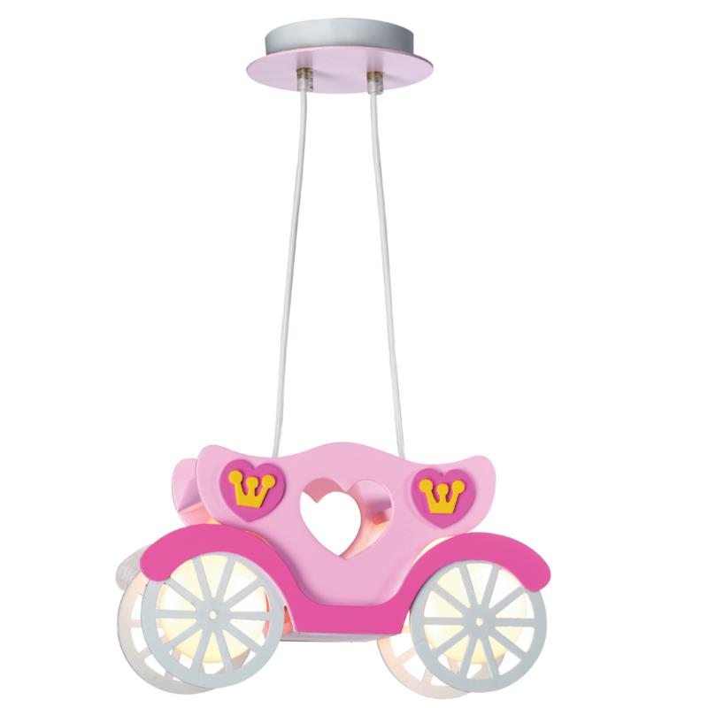 Φωτιστικό Κρεμαστό Παιδικό Ροζ Άμαξα Cl 4330