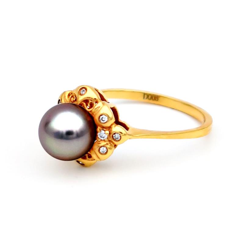 Δαχτυλίδι με μαργαριτάρι Akoya σε χρυσό Κ18 - G317259B