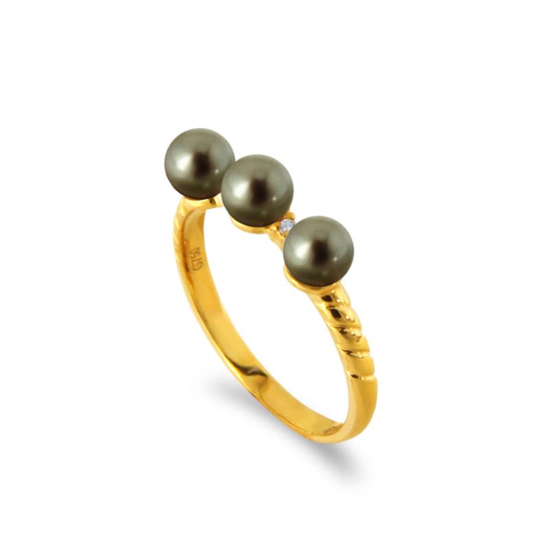 Δαχτυλίδι με μαργαριτάρια Akoya σε χρυσό Κ18 - G317283B