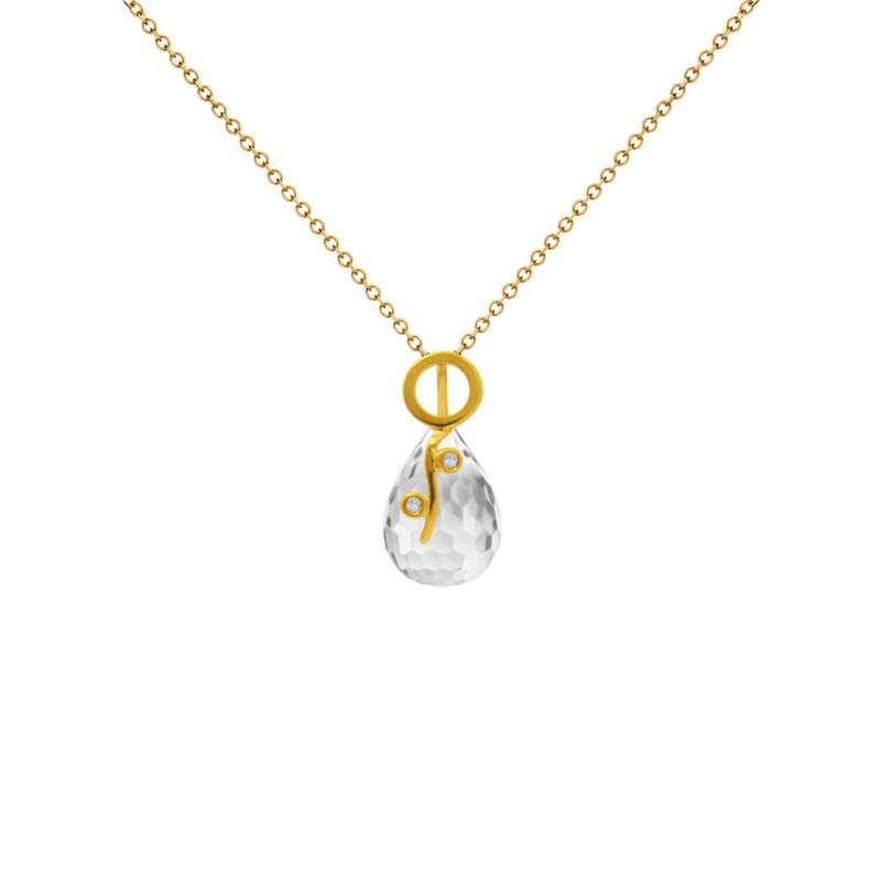 Χρυσό μενταγιόν με Crystal και διαμάντια - M318469CR