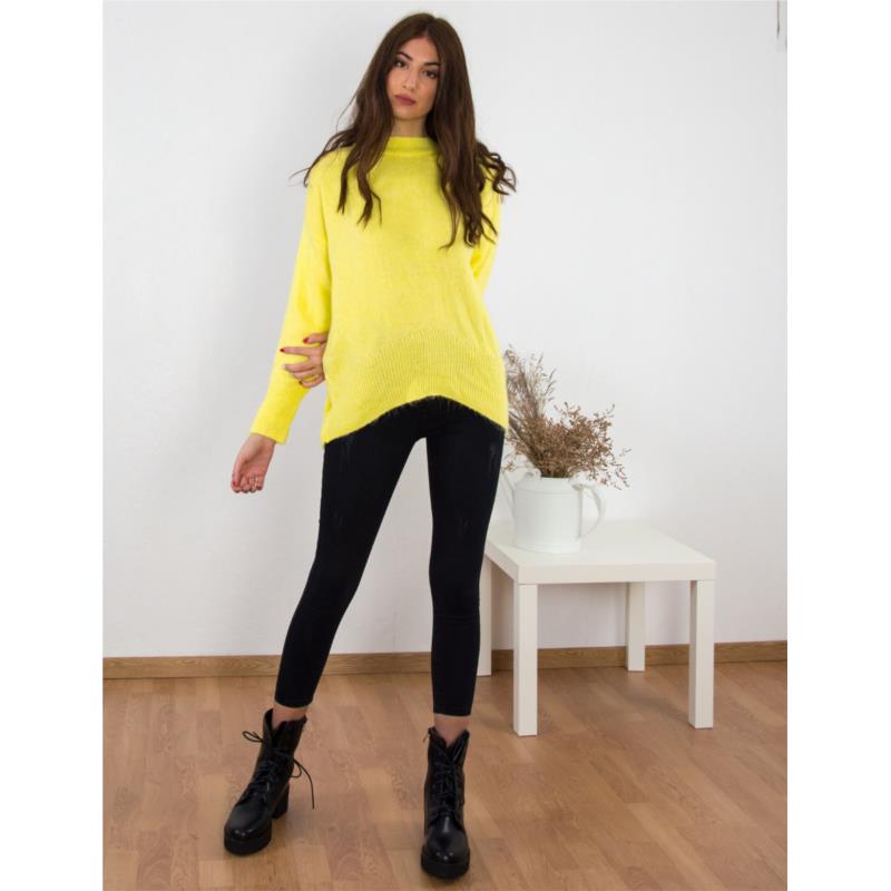 Γυναικείο κίτρινο πουλόβερ Oversized BT5093K