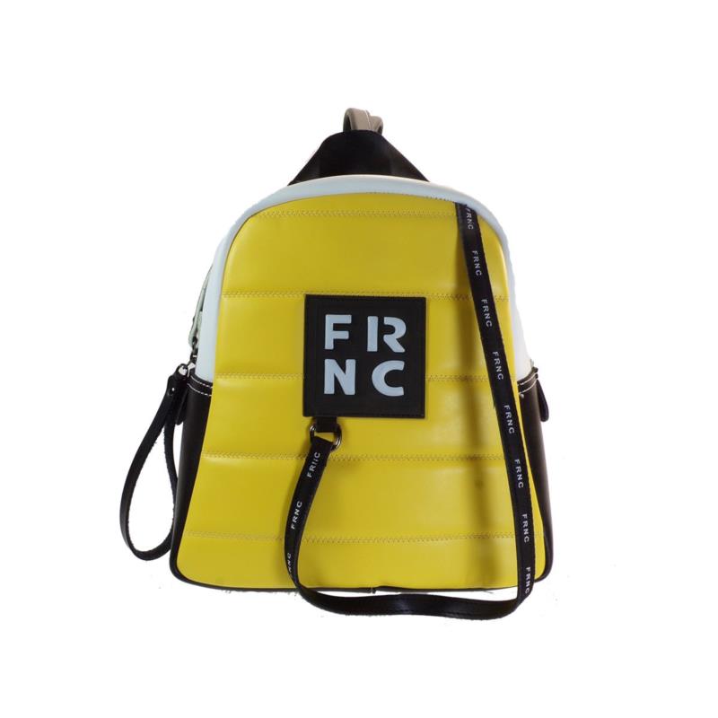 FRNC FRANCESCO Τσάντα Γυναικεία Πλάτης-Backpack 2131 Κίτρινο-Μαύρο