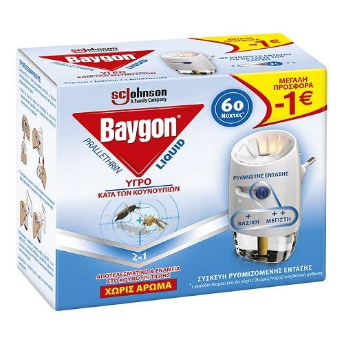 Liquid Συσκευή Ρυθμιζόμενης Έντασης 60 Νύχτες Baygon (36ml) -1€