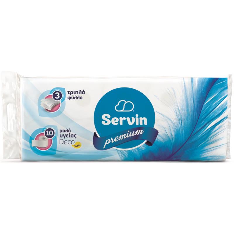 Χαρτί Υγείας 3φύλλο Premium Servin (10x95g)