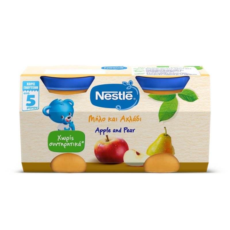 Φρουτογευματάκι Μήλο και Αχλάδι Nestle (2x125 g)