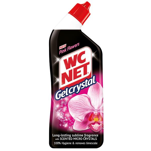 Υγρό Καθαριστικό Λεκάνης Gel Crystal Pink Flowers WC Net (750ml)
