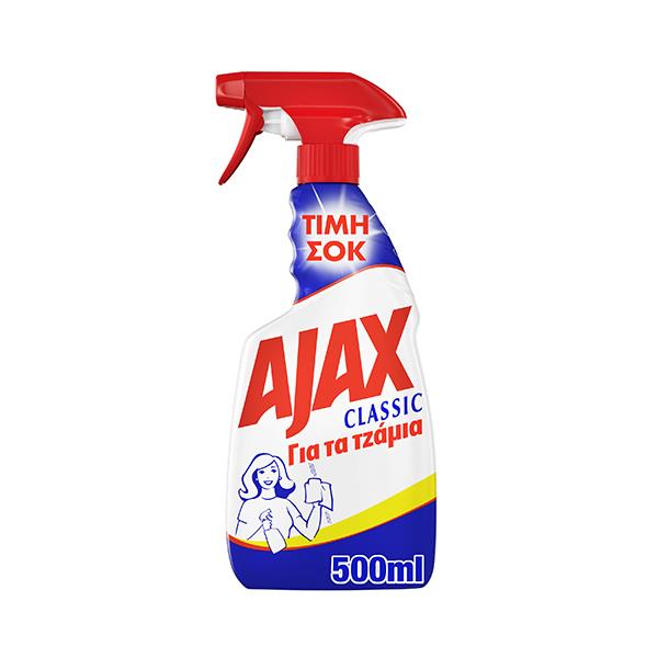 Υγρό Spray για τα Τζάμια Classic Ajax (500ml) Τιμή Σοκ