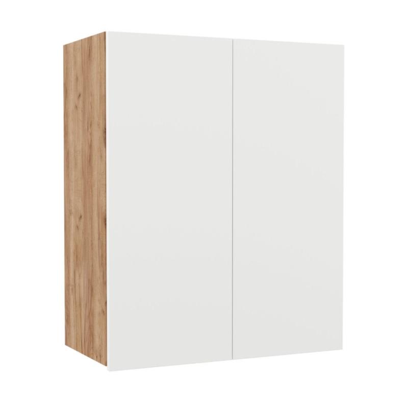 Επιτοίχιο ντουλάπι κουζίνας "SOFT" σε λευκό-φυσικό χρώμα 60x30,5x73