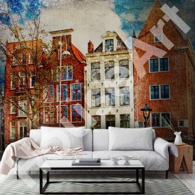Άμστερνταμ Πόλεις - Ταξίδια Ταπετσαρίες Τοίχου 120 x 120 cm