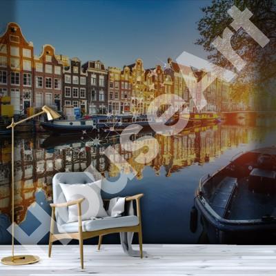 Κανάλια στο Άμστερνταμ Πόλεις - Ταξίδια Ταπετσαρίες Τοίχου 67 x 100 cm