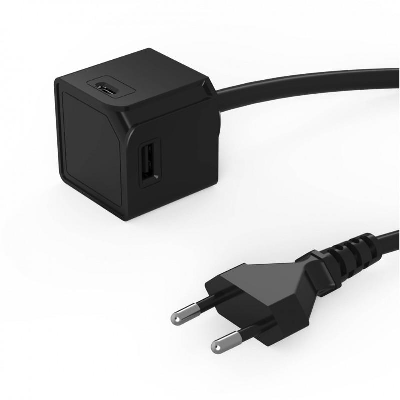 Allocacoc USBCube Extended USB A+C. Black