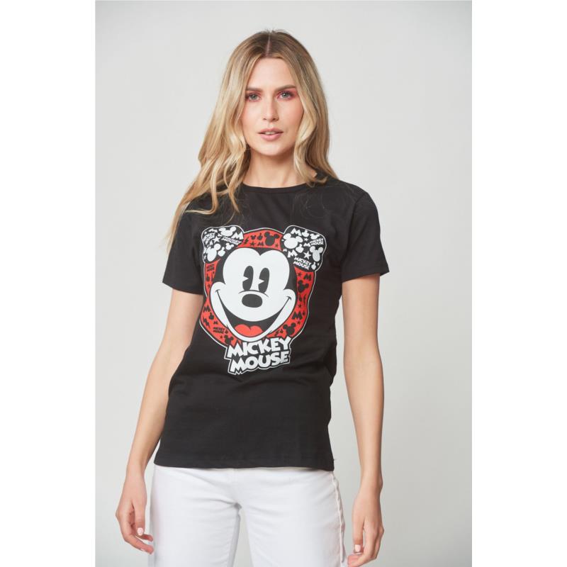 T-shirt μαύρο Mickey Mouse face